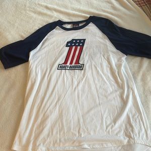 Red, white and blue Battlefield H-D short sleeve t-shirt size XL